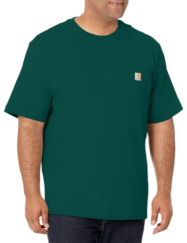 Carhartt Men's K87 Workwear Short Sleeve T-Shirt (Regular and Sizes), Hunter Green, 3X-Large