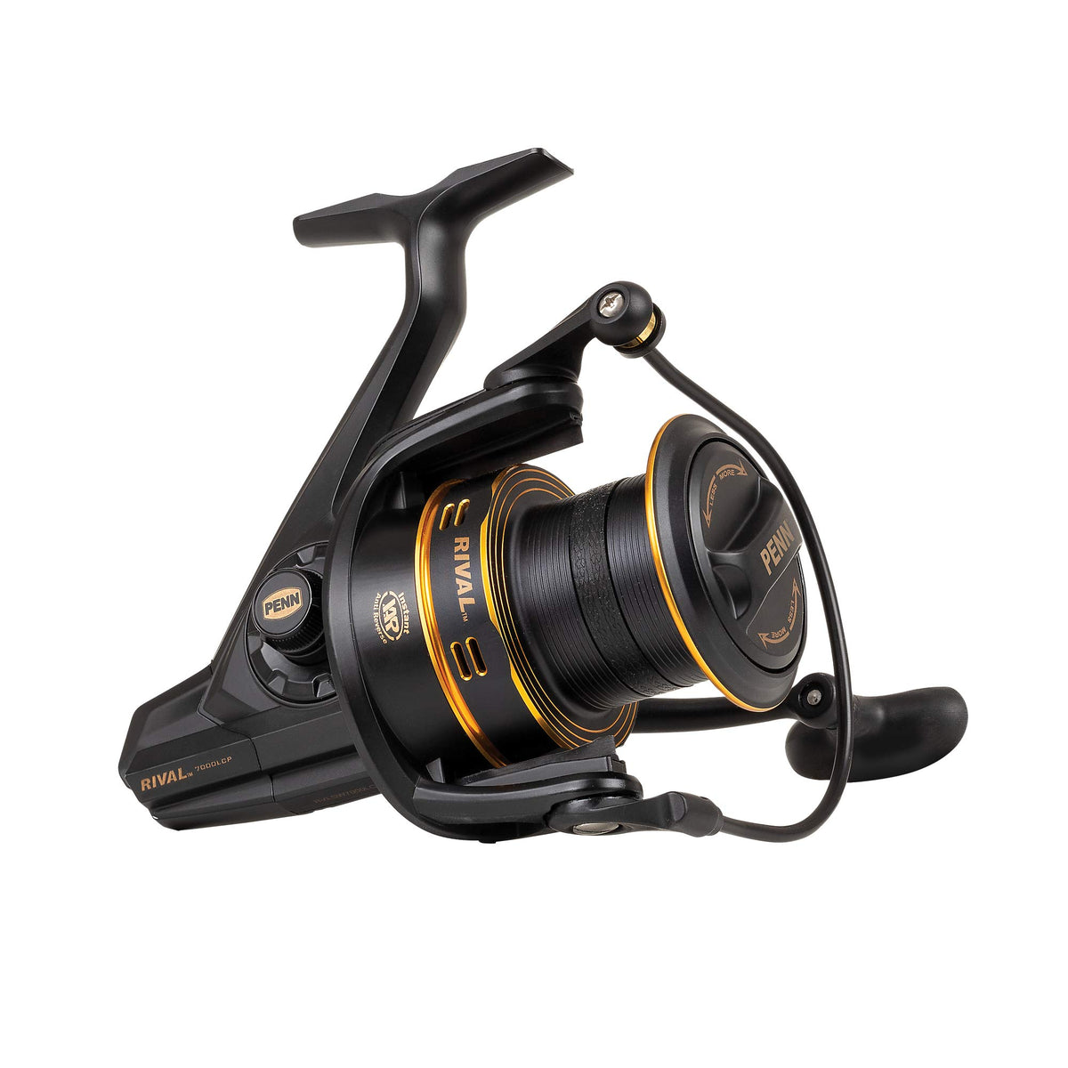 PENN Rivalâ„¢ Longcast Gold, Sea Fishing Reel, Spinning Reels, Lightweight Long Distance Casting Reel for Sea, Saltwater, Surf, Rock and Beach Fishing Anglers, Carp, Bass & Predator Fish Black Gold 8000