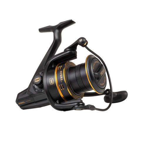 PENN Rivalâ„¢ Longcast Gold, Sea Fishing Reel, Spinning Reels, Lightweight Long Distance Casting Reel for Sea, Saltwater, Surf, Rock and Beach Fishing Anglers, Carp, Bass & Predator Fish Black Gold 8000