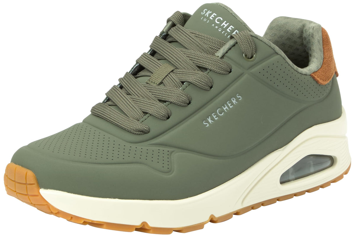Skechers Men's UNO-Suited ON AIR Sneaker, Olive, 10.5