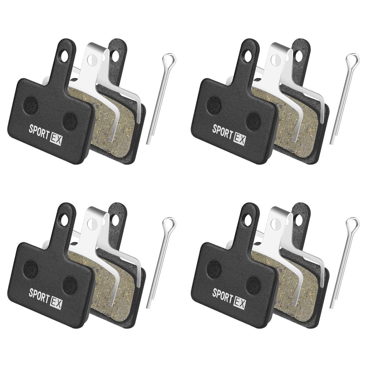 Ainiv Disc Bike Brake Pads, 4 Pairs Resin Bicycle Brake Replacement Pads for Shimano B01S Deore M575 M525 M515 T615 T675 M505 M495 M486 M485 M475 M465 M447 M446 M445 M416 M415 M395 M375 M375 M315 M355