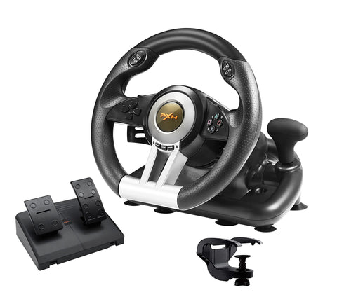PXN V3II Gaming Steering Wheel with Pedal PC Steering Wheel 180 Degree racing Wheel for PC, PS3, PS4,Xbox One, Xbox Series X/S, N-Switch?Black?