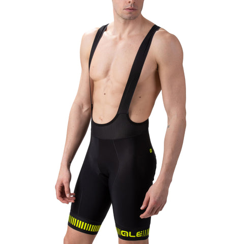 AlÃ© Cycling Men's PR.R Strada Bib Shorts, Black/Fluo Yellow, L