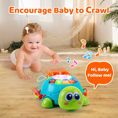 SYHLN Toys for 1 Year Old Boys Girls Gifts, Tummy Time Crawling Turtle Baby Toys 6 to 12 Months, Baby Einstein Musical Light Up Toys for Infants 12-18 Months, 1st Birthday Gifts for Girls Boys