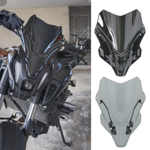 Midimttop Motorcycle WindScreen Windshield Windproof Protector Flyscreen Pare-brise Front Fairing Win Deflector Compatible with Ya-ma-ha MT-07 MT07 MT 07 Accessories 2021 2022 2023 (Smoke)