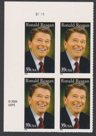 2004 Ronald Reagan 39Ãƒâ€šÃ‚Â¢ Postage Stamp Block Of Four
