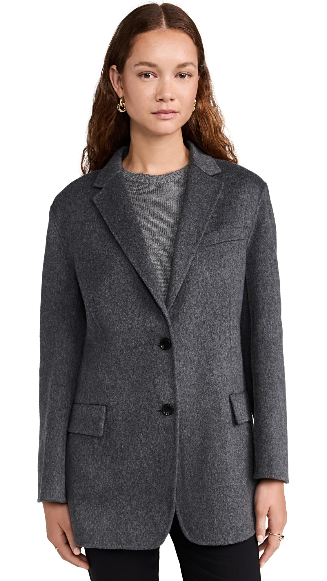Theory Women's Tailor Jacket, Charcoal Melange, M-L
