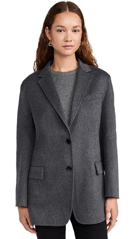 Theory Women's Tailor Jacket, Charcoal Melange, M-L