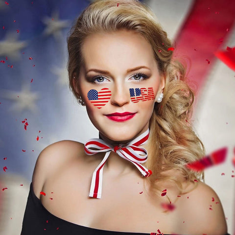 4 of July Tattoo- 160Pcs Independence Day Tattoo Sticker July 4 Temporary Tattoos Sticker Decal National Flag Hats Heart Star Design for Kids Adult Fake Body Decal Independence Day Party Favor Supplies Gift Decoration 10 sheets