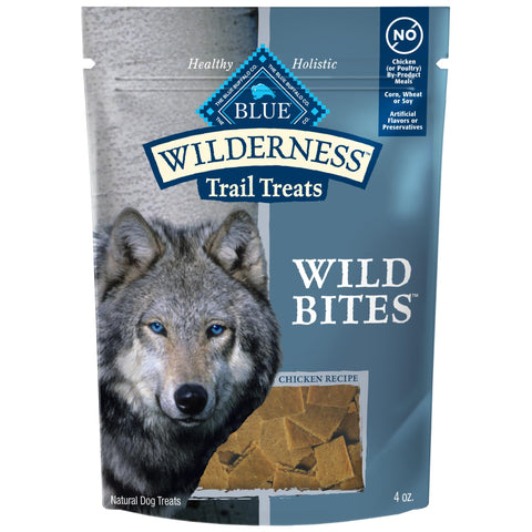 Blue Buffalo Wilderness Trail Treats Wild Bites High Protein Grain Free Soft-Moist Dog Treats, Chicken 4-oz bag