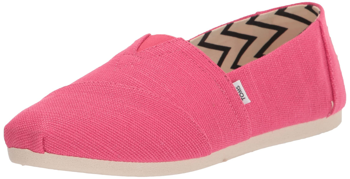 TOMS Womens Alpargata Canvas Slip On Flats Casual - Pink - Size 5.5 B