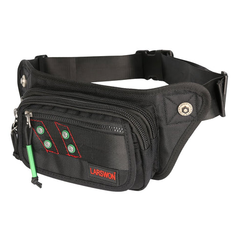 Thigh Pack, Larswon Leg Bag Thigh Pouch Bag Tactical Waist Bag Motorcycle Bag Waterproof, Fanny Pack- Black, M