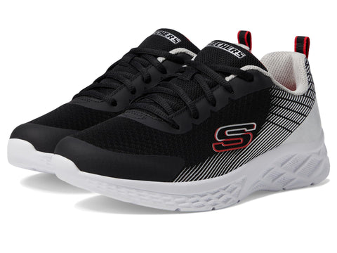 Skechers Kids Boy's Microspec Ii-vovrix Sneaker, Black/Silver, 11 Little Kid