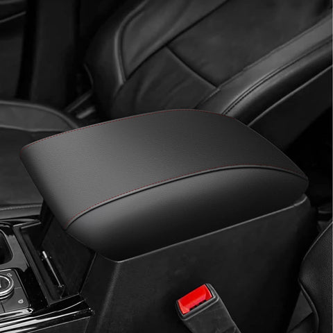 AOMSAZTO Armrest Covers for 2020-2022 Ford Explorer Black with Red Stiches