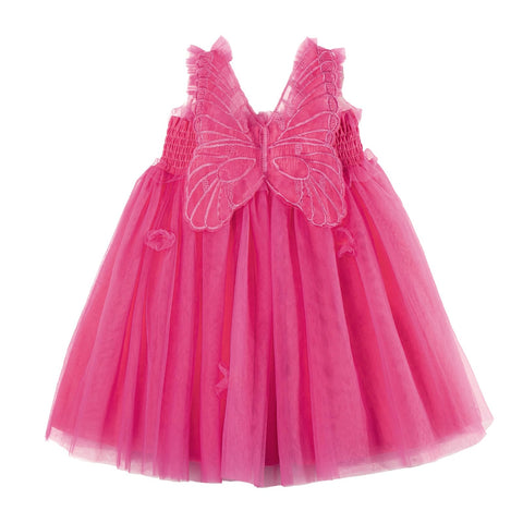 Miipat Baby Girl Dress Tulle Toddler Girls Butterfly Princess Tutu Dresses Sleeveless Baby Flower Girl Dress Birthday Party Rose 80 12-18 Months