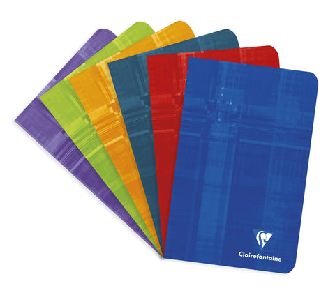 Clairefontaine Staplebound Notebook - Ruled 48 sheets - 4 1/4 x 6 3/4 - Sold Individually (Assorted Cover Color Chosen at Random)