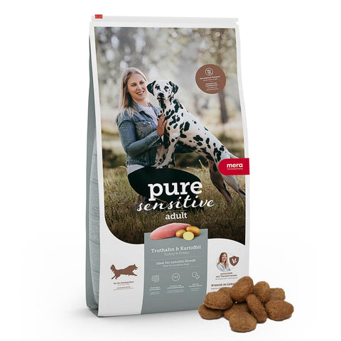 Unbekannt MERA Pure Sensitive Fresh Meat Adult Turkey and Potato Dog Food - Dry Food for Dogs with a Cereal-Free Formula and 25% Fresh Meat