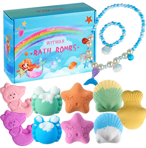8 PCS Valentines Day Bath Bombs for Girlfriend Kids Girls, Bubble Bath Women, Natural Bath Bomb Gift Set - Handmade BathBombs Moisturize Fizzy, Spa for Mom, Christmas Mothers Day Birthday