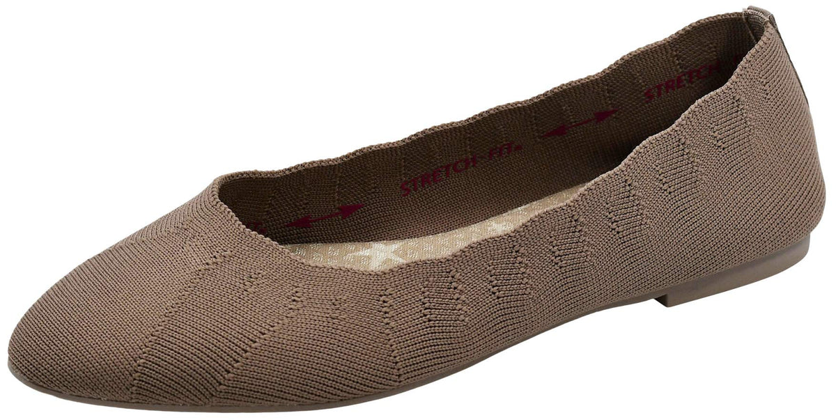 Skechers Women's Clawsome-Bewitch Ballet Flat, Taupe, 6.5 M US