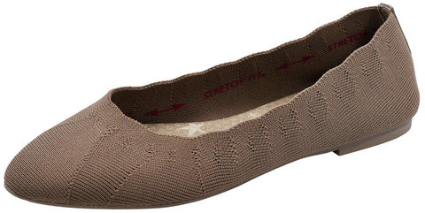 Skechers Women's Clawsome-Bewitch Ballet Flat, Taupe, 6.5 M US