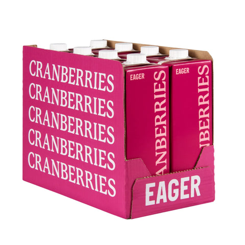 Eager Cranberry Juice Naturally Sweetened, Refreshing Fruit Drink, 1 Litre (Pack of 8)