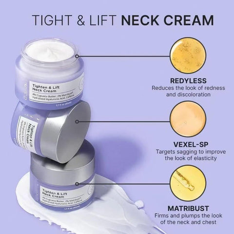 Tighten & Lift Firming Neck Cream,2PCS neck firming cream,Anti Aging neck cream for sagging and tighten,Lifting Sagging Skin & Smooth Neck Wrinkle,Hydrating Neck Cream,Skincare Neck Cream-50ml*2