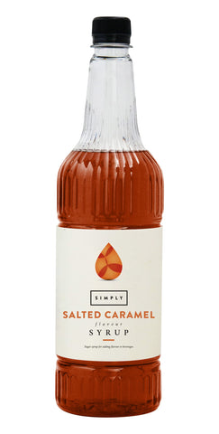 Simply Salted Caramel Syrup, Vegan & Nut Free Flavoured Syrup for Coffee, Cocktails & Baking (1 Litre)