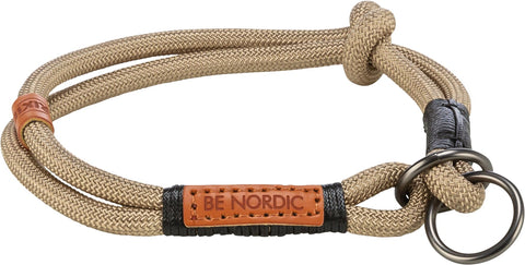 TRIXIE Zug-Stopp BE Nordic L-XL Dog Collar Sand/Black - Comfortable Dog Collar for Large and Very Large Dogs with Pull Limitation - Robust & Elegant - 17294