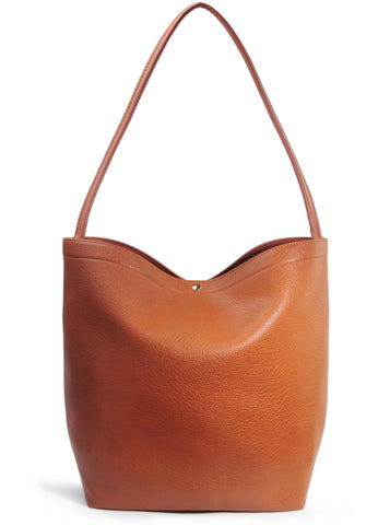 Hobo Bags for Women Vegan Leather Bucket Bags Minimalist Shoulder Handbag (Brown)