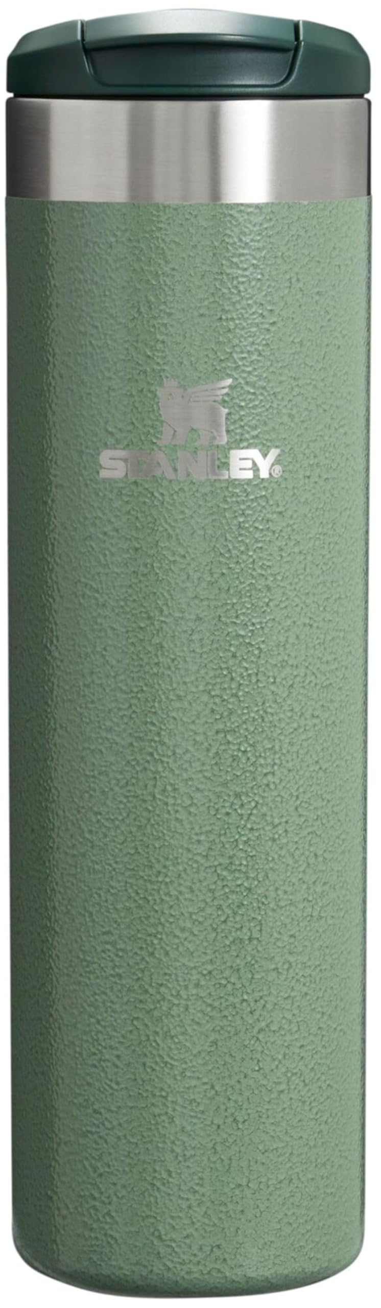 Stanley AeroLight Transit Bottle, Vacuum Insulated Tumbler for Coffee, Tea and Drinks with Ultra-Light Stainless Steel, 20 Oz, Hammertone Green