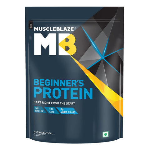 MuscleBlaze Beginner's Whey Protein, No Added Sugar, Faster Muscle Recovery & Improved Strength (Chocolate, 500 g / 1.1 lb)