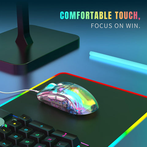 gernie Wired Transparent Mouse for Game USB OSX Playing Game, Gaming Mice, gerniem1fok478tv