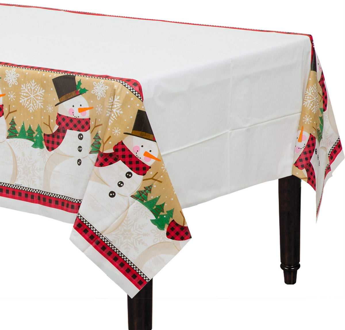 Amscan 571679 Christmas Winter Wonder Plastic Table Cover, 54" x 102" 1 ct