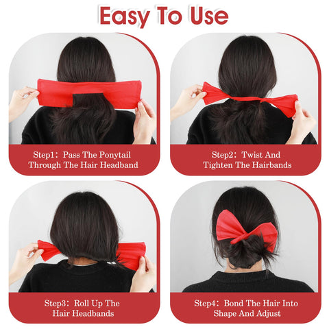 Mabor 3Pcs Bun Hair Maker French Deft Bun Hair Twister Hair Donut Heatless Lazy Hair Curler Hair Twist Bun Maker Flexible Reusable Hair Styling Accessories for Women Girls