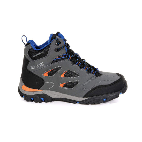 Regatta Boy's Holcombe Iep Jnr High Rise Hiking Boots, Black & Grey, 4 UK