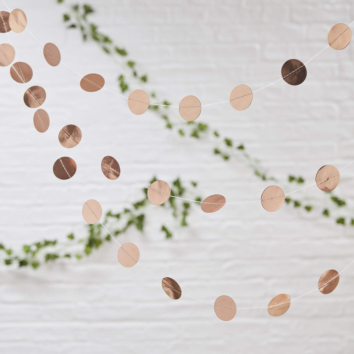 Ginger Ray Rose Gold Metallic Garland Bunting for Weddings or Parties Beautiful Botanics