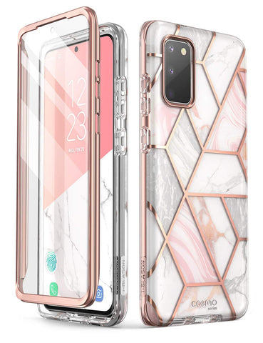 i-Blason Cosmo Series Designed for Samsung Galaxy S20 FE 5G Case (2020 Release), [Built-in Screen Protector] Slim Stylish Protective Case (Marble)