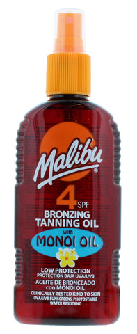 Malibu SPF 4 Bronzing Tanning Oil With Monoi Oil, 0.21 kg