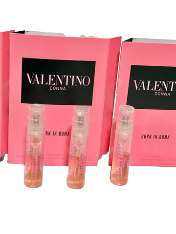 Valentino Born in Roma EDP 0.04 fl. oz. Sample Vial Lot of 3 Glass Partially filled Spray Mini Vials