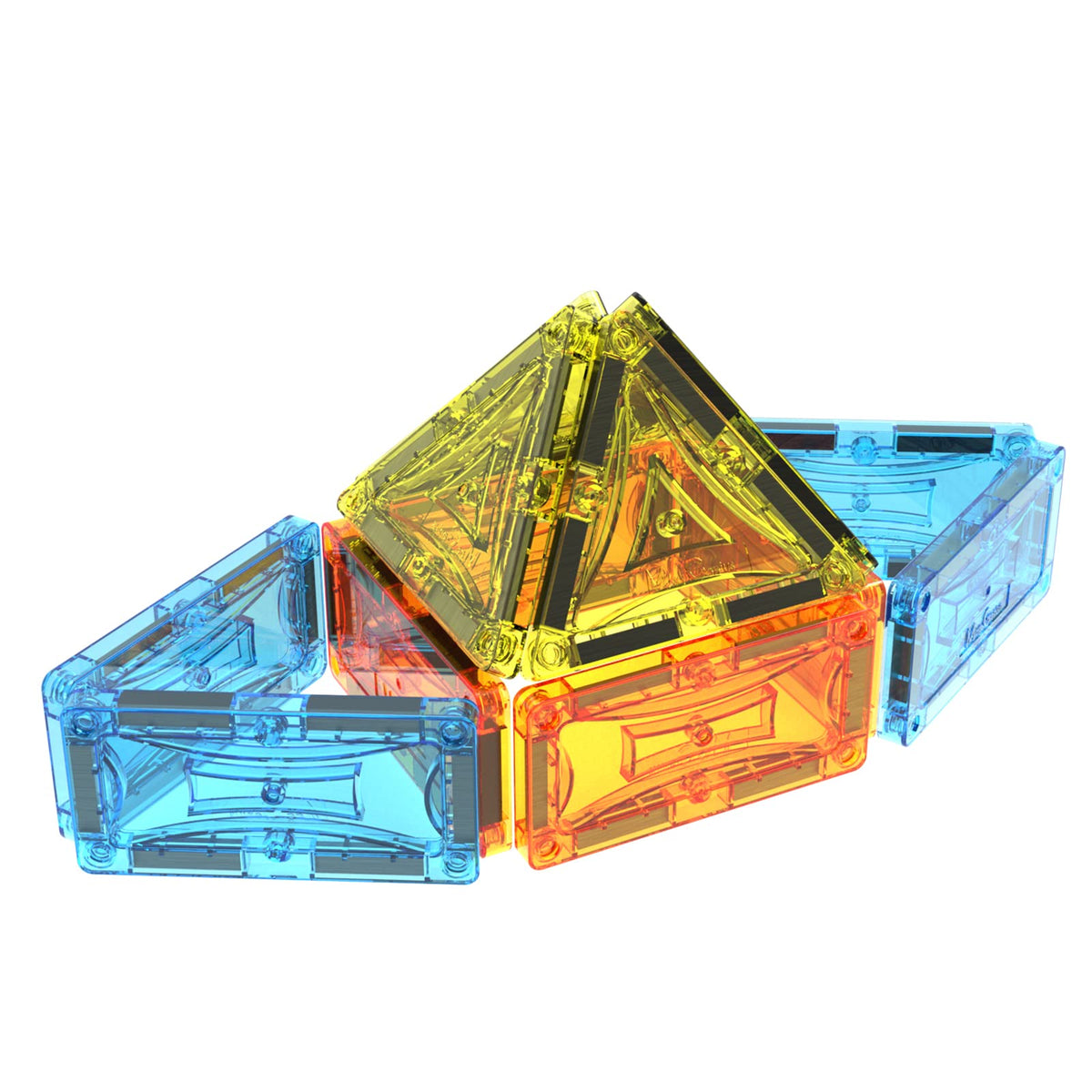 Mag-Genius building Magnet Tiles 3D Brain Building Blocks Set of 199 Pieces Includes 13 New Plastic Fun Clickins Includes 2 Cars And Free Storage Bin