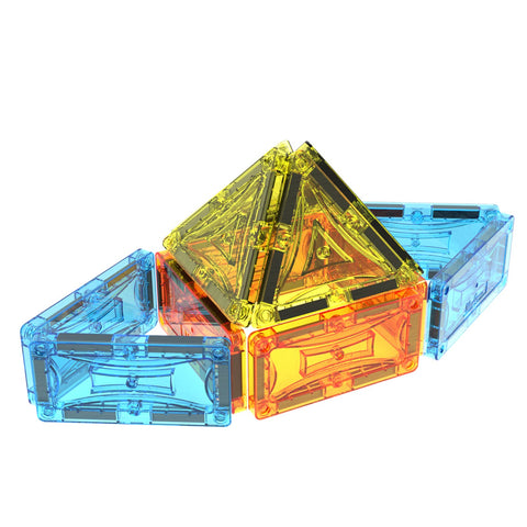 Mag-Genius building Magnet Tiles 3D Brain Building Blocks Set of 199 Pieces Includes 13 New Plastic Fun Clickins Includes 2 Cars And Free Storage Bin