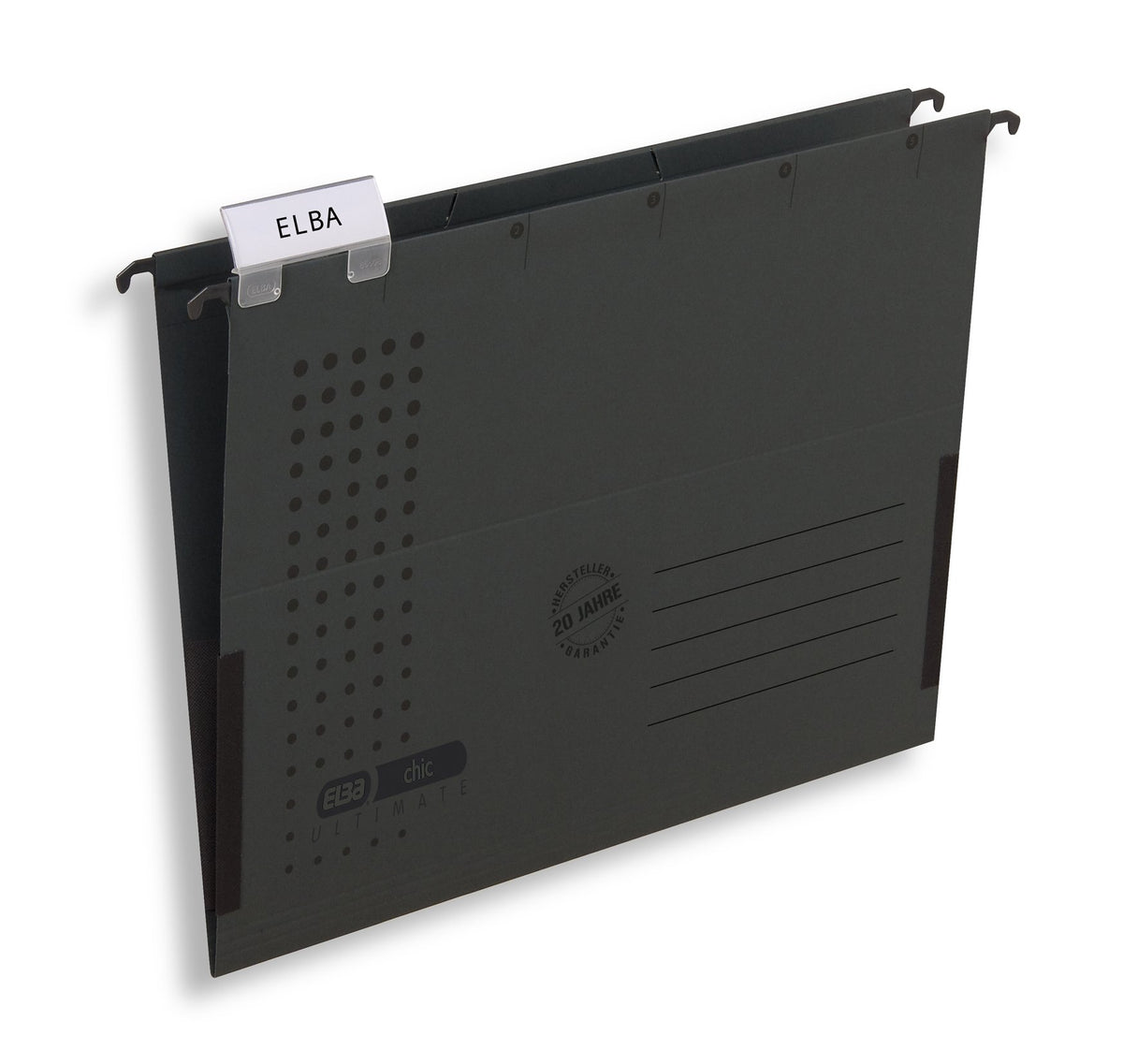 Elba Chic Ultimate 85743AZ Suspension File with Closed Sides and Linen Edge Protectors Pack of 25 Anthracite