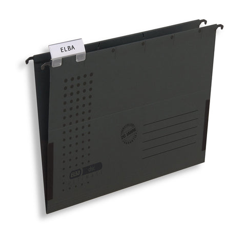 Elba Chic Ultimate 85743AZ Suspension File with Closed Sides and Linen Edge Protectors Pack of 25 Anthracite