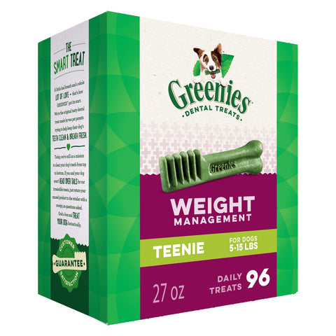 GREENIES Weight Management TEENIE Dental Dog Chews - 27 Ounces 96 Treats