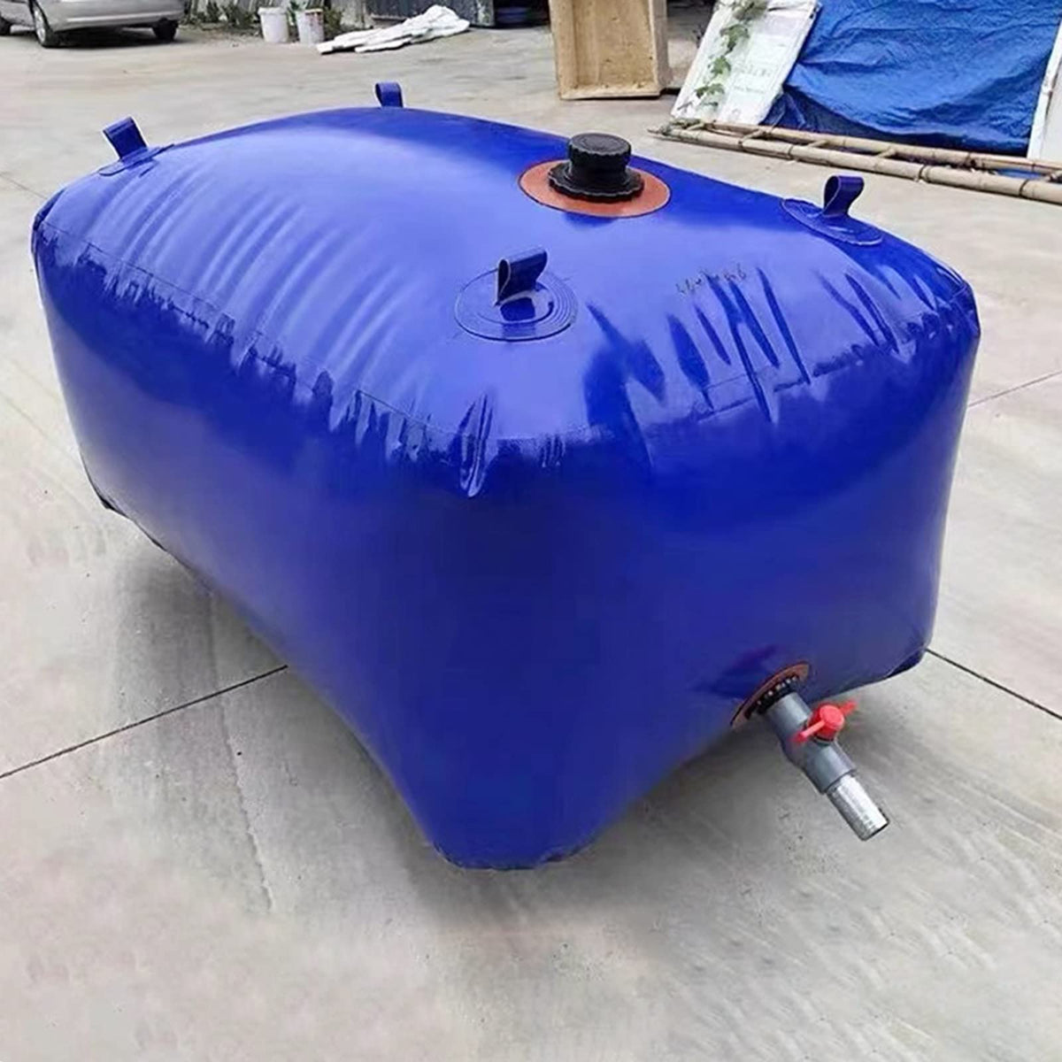 5000 L / 1320 Gallon Collapsible Water Storage Tank for Construction Camping Farm Garden, Large Capacity Water Bladder with Faucet, Blue (Size : 4x1x1m/4000L/1056Gallon)