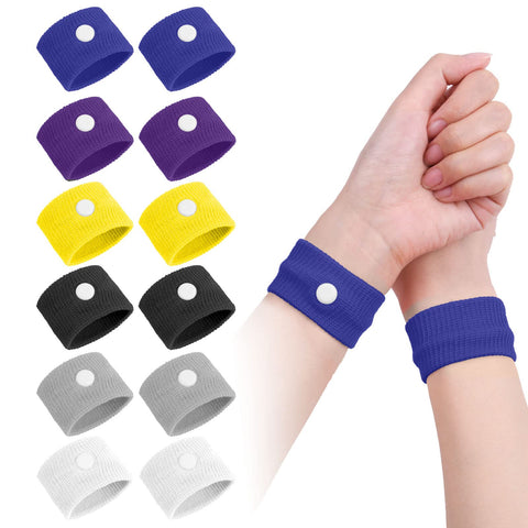 ACWOO Motion Sickness Wristbands, 6 Pairs Natural Sickness Bands for Kids & Adults, Anti-Nausea Wristbands for Car Sea Sickness, Relief Wristbans for Sea Flying Travel (6 Pairs -B)