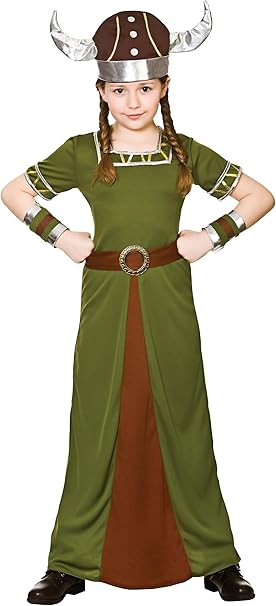 Girls Viking Princess Fancy Dress Costume - X-Large (11-13)