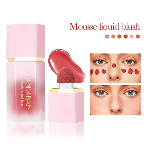 GL-Turelifes Cream Liquid Blush Makeup, Air Cushion Blush for Cheeks, High Pigment, Weightless, Velvet Mousse, Natural-Looking Long Lasting, Dewy Finish, Easy to Blend Blusher (#5 Mystery)