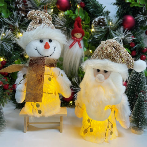 Christmas Gonk, Light Up Gonk Christmas Decorations, Christmas Gnome Plush, Xmas Tree Ornament With Glowing Led, Swedish Nordic Faceless Doll Kids Gifts Home Decor Table Fireplace Indoor Outdoor (B)