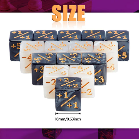 Sumind 48 Pieces MTG Dice Counters Token Dice Glitter D6 Dice Cube Loyalty Counter Dice Compatible with MTG, CCG, Card Gaming Accessory (Trendy Style)